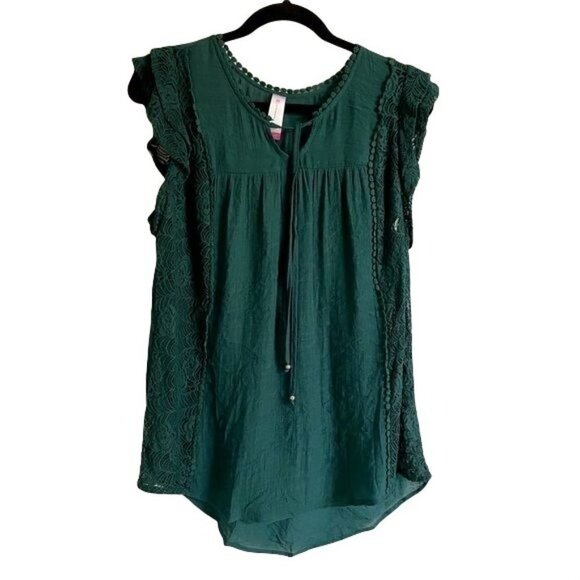 No Boundaries Sleeveless Teal Top with Lace Sides XL - Picture 4 of 8